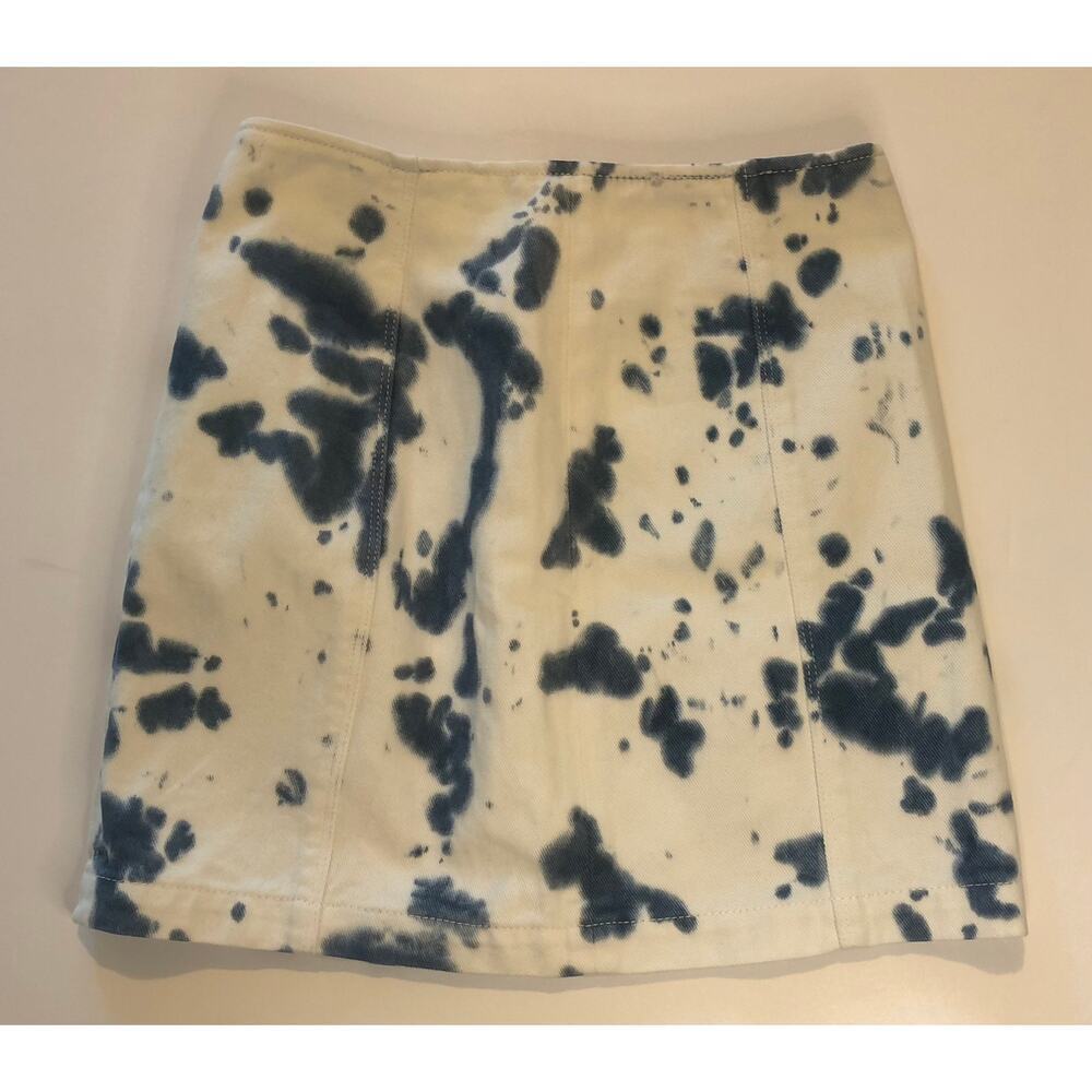 Pacsun Blue & White Tie Dye Side Zip Cotton Mini Skirt Western Size 25" (XS)
